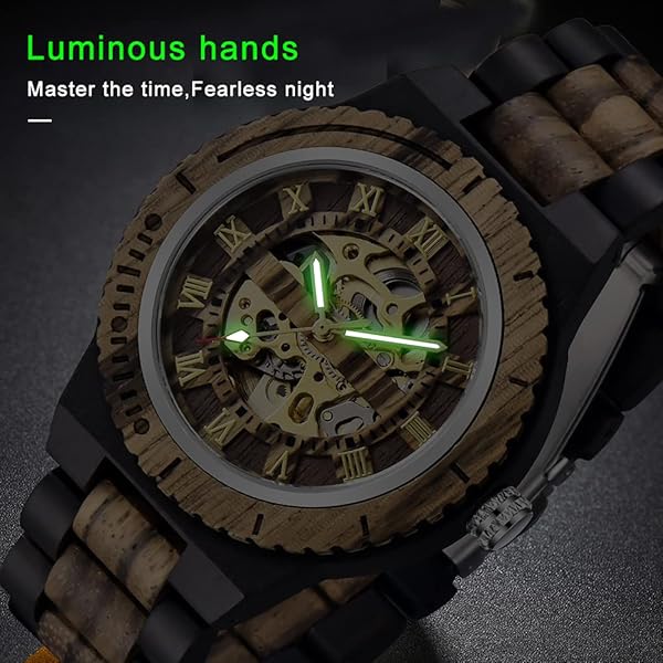 Hand Carved Art Wood Watch for Men