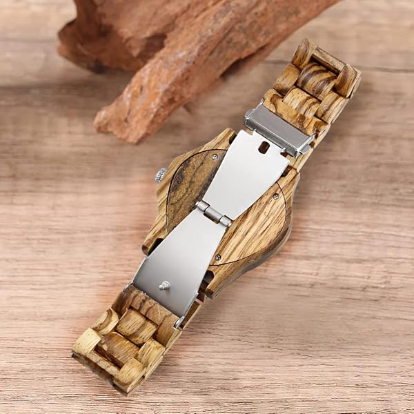 Hand Carved Art Wood Watch for Men